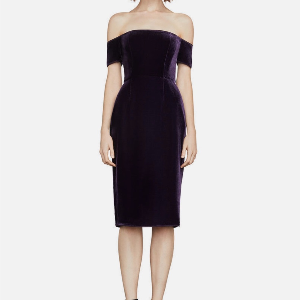 BCBGMAXAZRIA Kerry Velvet Off Shoulder Purple Dress - Sz 2 - Excellent condition
